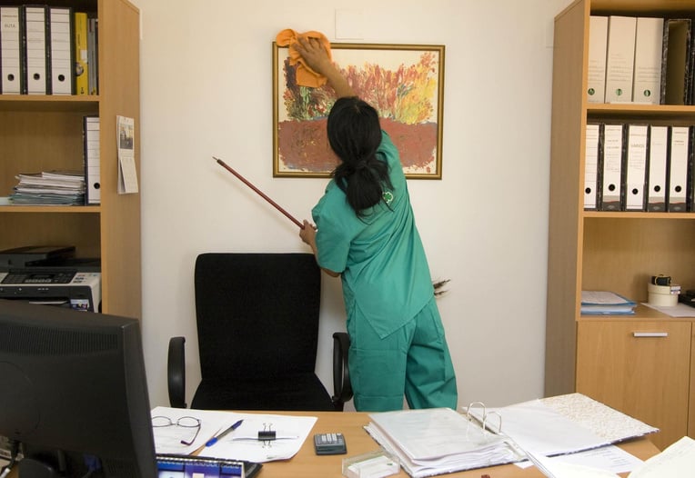 Employee Cleaning Office